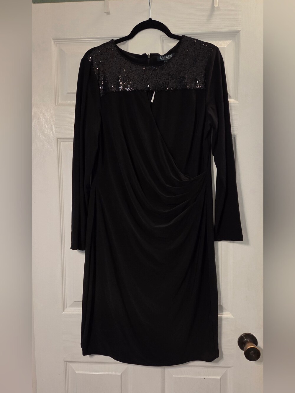 NWT Lauren Ralph Lauren Black Midi Dress